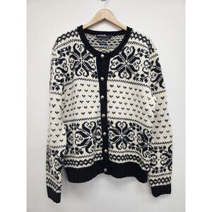 VTG Polo Ralph Lauren Men's Sz XL Hand Knit Wool Nordic Cardigan Sweater Jacket